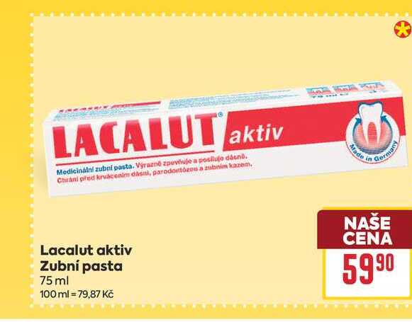 Lacalut aktiv Zubní pasta 75 ml 