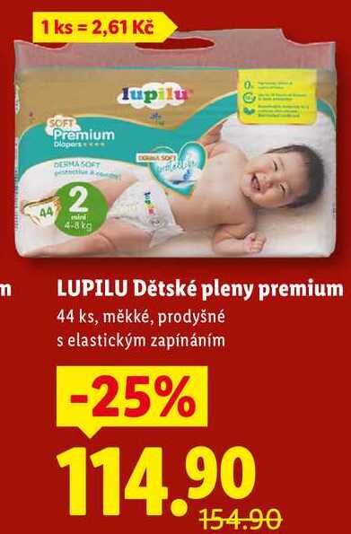LUPILU Dětské pleny premium, 44 ks