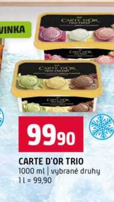 CARTE D'OR TRIO 1000 ml vybrané druhy