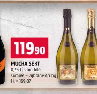 MUCHA SEKT 0,75l vino bilé šumivé vybrané druhy 