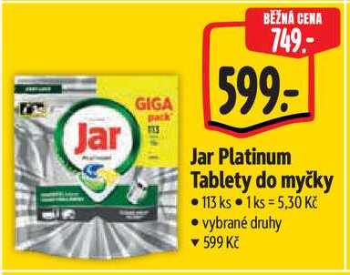 Jar Platinum Tablety do myčky, 113 ks