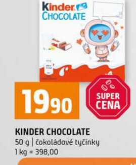 KINDER CHOCOLATE 50 g čokoládové tyčinky
