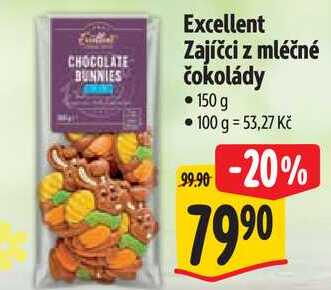 Excellent Zajíčci z mléčné čokolády, 150 g