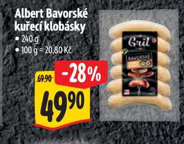 Albert Bavorské kuřecí klobásky, 240 g