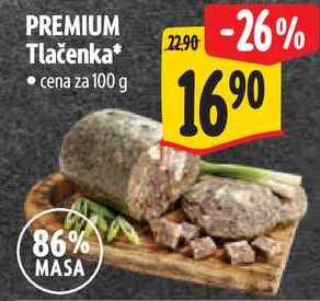 PREMIUM Tlačenka, cena za 100 g 