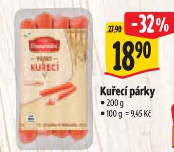 Kuřecí párky, 200 g