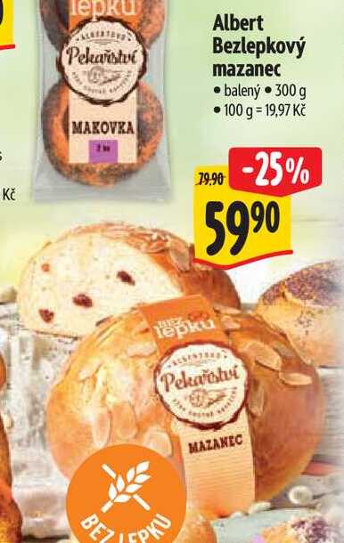 Albert Bezlepkový mazanec, 300 g