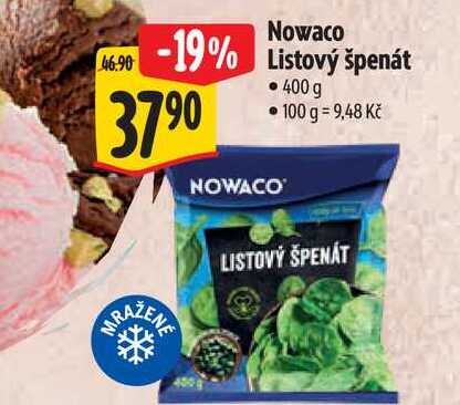 Nowaco Listový špenát, 400 g