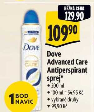Dove Advanced Care Antiperspirant sprej, 200 ml Albert