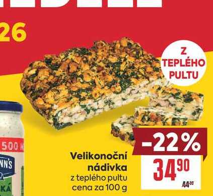 Velikonoční nádivka z teplého pultu cena za 100 g 