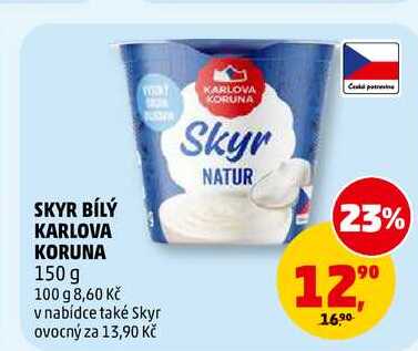 SKYR BÍLÝ KARLOVA KORUNA, 150 g