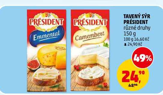 TAVENÝ SÝR PRÉSIDENT, 150 g 