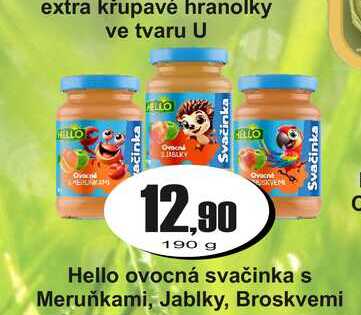 Hello ovocná svačinka s Meruňkami, Jablky, Broskvemi 190g Adam Velkoobchod