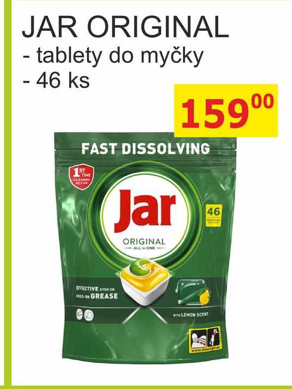 JAR ORIGINAL - tablety do myčky 46 ks BENE NÁPOJE