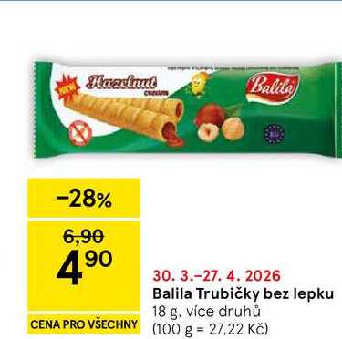 Balila Trubičky bez lepku, 18 g