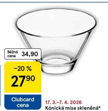 Kónická mísa skleněná