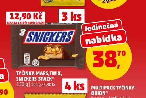 TYČINKA MARS 3PACK, 150 g