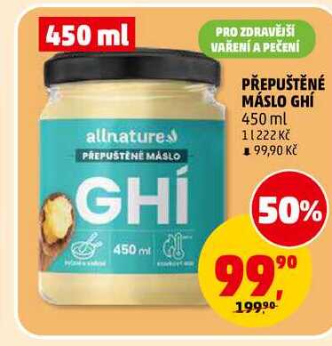 PREPUŠTĚNÉ MÁSLO GHI, 450 ml