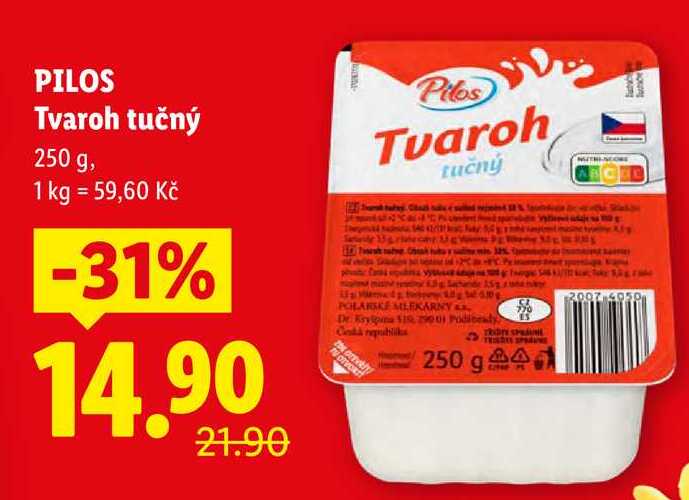 PILOS Tvaroh tučný, 250 g