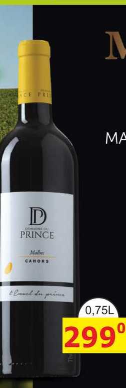 CAHORS MALBEC L´ENVOL DU PRINCE 2022 0,75l