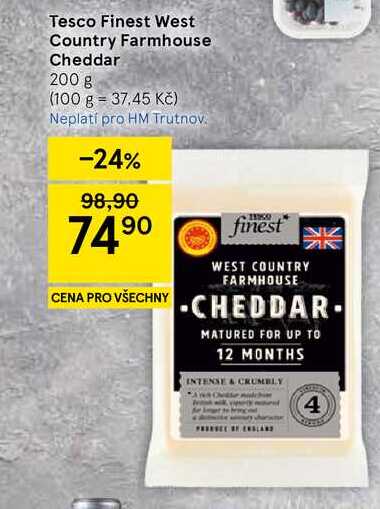 Tesco Finest West Country Farmhouse Cheddar, 200 g 