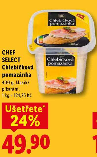 CHEF SELECT Chlebíčková pomazánka, 400 g