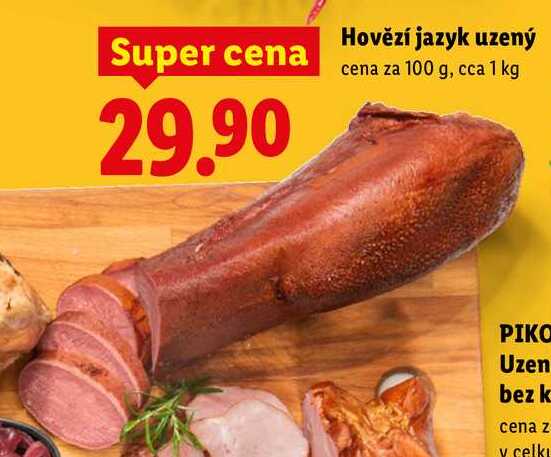 Hovězí jazyk uzený, cena za 100 g
