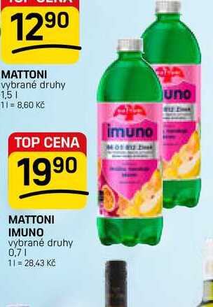 MATTONI IMUNO vybrané druhy 0,7l
