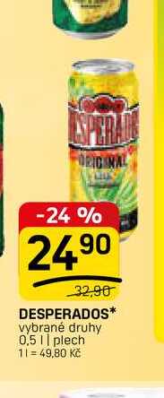 DESPERADOS* vybrané druhy 0,5l, plech