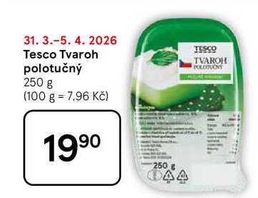 Tesco Tvaroh polotučný, 250 g 