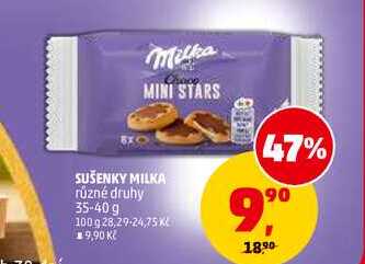 SUŠENKY MILKA, 35-40 g  v akci