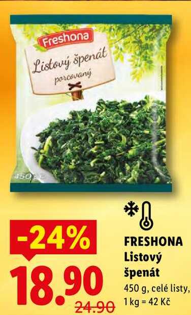 FRESHONA Listový špenát, 450 g