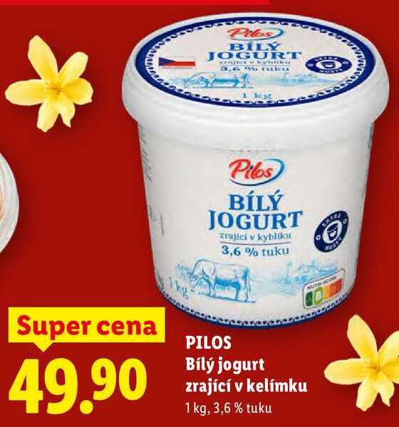 PILOS Bílý jogurt zrající v kelímku, 1 kg