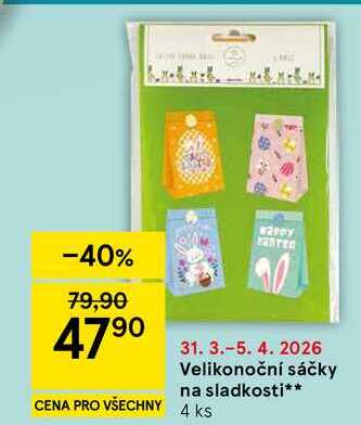 Velikonoční sáčky na sladkosti, 4 ks 
