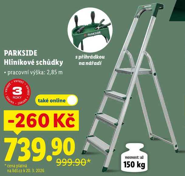 PARKSIDE Hliníkové schůdky 