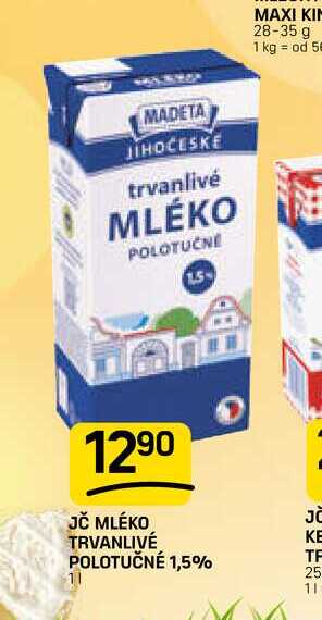 JČ MLÉKO TRVANLIVÉ POLOTUČNÉ 1,5% 1l