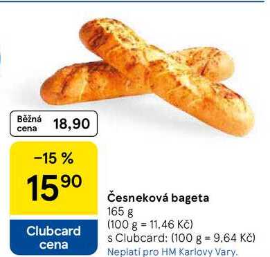 Česneková bageta, 165 g  