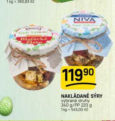 NAKLÁDANÉ SÝRY vybrané druhy 340 g/PP 220 g 