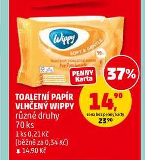 TOALETNÍ PAPÍR VLHČENÝ WIPPY, 70 ks