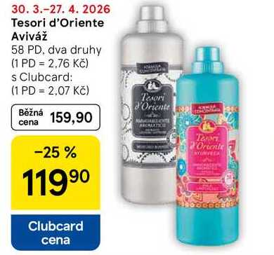 Tesori d'Oriente Aviváž, 58 PD, dva druhy