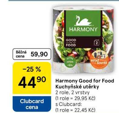 Harmony Good for Food Kuchyňské utěrky, 2 role, 2 vrstvy 