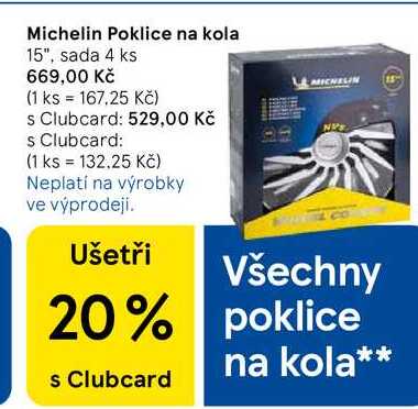 Michelin Poklice na kola, 15", sada 4 ks 