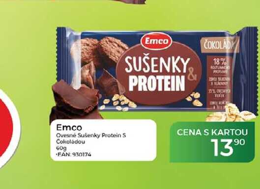Emco Ovesné Sušenky Protein S čokoládou 60g