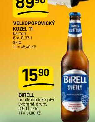 BIRELL nealkoholické pivo vybrané druhy 0,5l