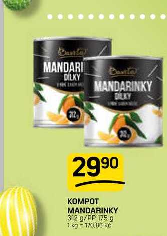 KOMPOT MANDARINKY 312 g/PP 175 g 