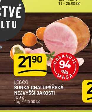 ŠUNKA CHALUPÁŘSKÁ NEJVYŠŠÍ JAKOSTI 100 g 