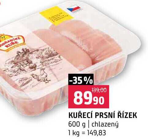 Kuřecí prsní řízky chlazené 600g