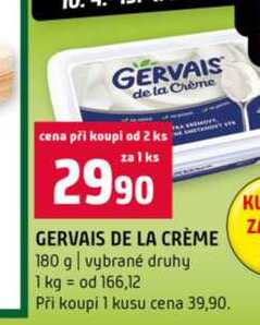 GERVAIS DE LA CRÈME 180 g vybrané druhy 