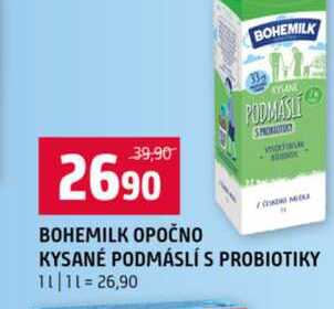 BOHEMILK OPOČNO KYSANÉ PODMÁSLÍ S PROBIOTIKY 1l v akci