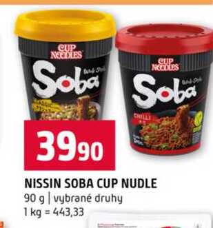 NISSIN SOBA CUP NUDLE 90 g vybrané druhy
